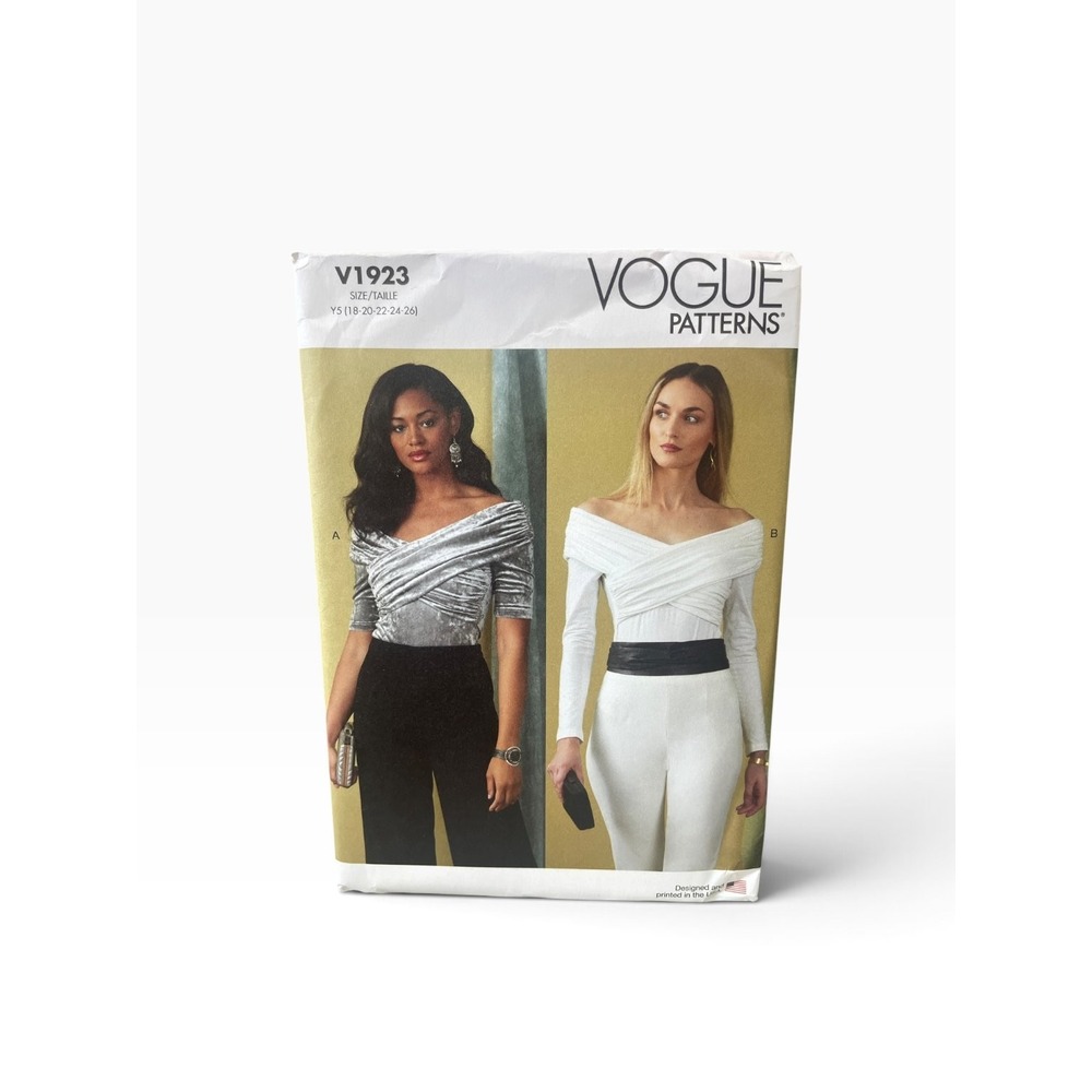 Vogue Patterns V1923 Off-Shoulder Bodysuit Y5 18-26 Fitted Modern Uncut